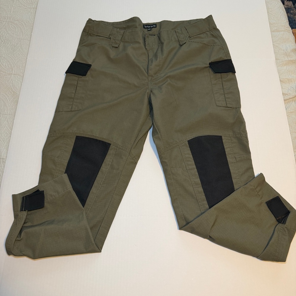 Stylish Olive Cargo Pants with Black Accents